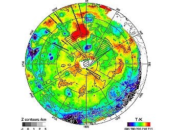 Новая карта южного полушария Венеры, выполненная в инфракрасном диапазоне. Иллюстрация ESA